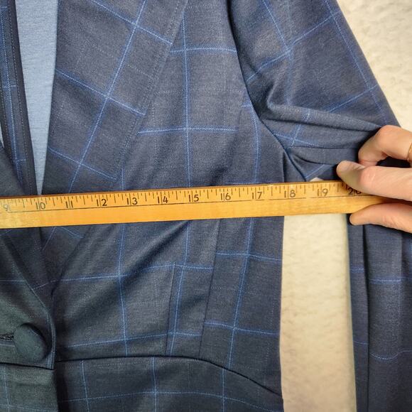Cabi Sunset Kiss Windowpane Blazer 5425 Sz 8 Button Blue Academia Preppy Career - Picture 10 of 16